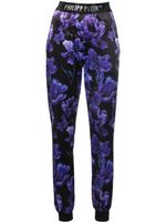 Philipp Plein pantalon de jogging à fleurs - Noir