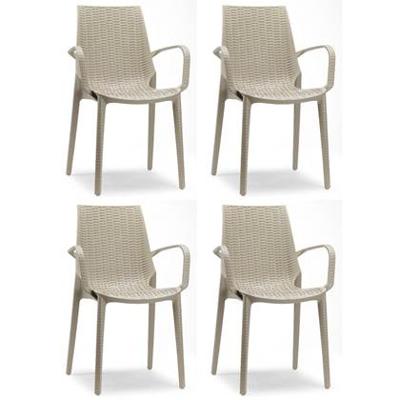 SCAB Lucrezia Armleuningen Tuinstoel & Terrasstoel - Set Van 4 -