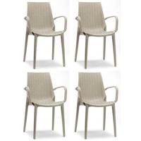 SCAB Lucrezia Armleuningen Tuinstoel & Terrasstoel - Set Van 4 -