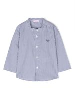 Il Gufo chemise rayée à logo brodé - Bleu