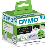 DYMO originele grote LabelWriter adreslabels | 36 mm x 89 mm | Rol van 260 stuks | Zwarte afdruk op wit | voor LabelWriter labelmakers