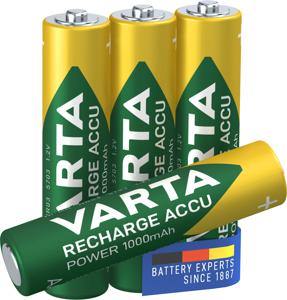 Varta RECH.AC.Power AAA1000mAh BLI4 Oplaadbare AAA batterij (potlood) NiMH 1000 mAh 1.2 V 4 stuk(s)