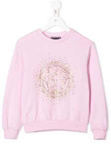 Versace Kids sweat à logo strassé - Rose