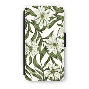 Wit bloemenpatroon: iPhone X Flip Hoesje