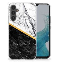 Samsung Galaxy A34 TPU Siliconen Hoesje Marmer Wit Zwart - Origineel Cadeau Man