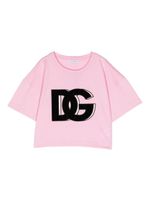 Dolce & Gabbana Kids t-shirt à logo brodé - Rose