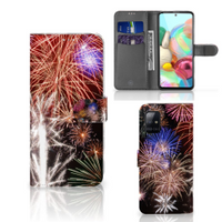 Samsung Galaxy A71 Wallet Case met Pasjes Vuurwerk