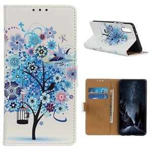 Glam Series Sony Xperia 5 II Portemonnee Hoesje - Bloeiende Boom / Blauw