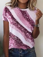 Loose Casual Gradient Pattern Graphic Print T-Shirt - thumbnail