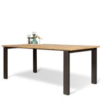 Eettafel (140x80cm) Steelwood - Seasoned Brown/Metaal Zwart