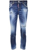 DSQUARED2 jean skinny court à effet usé - Bleu - thumbnail