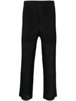 Homme Plissé Issey Miyake pantalon Mc March droit à design plissé - Noir