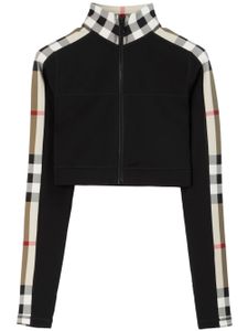 Burberry haut crop à motif Vintage Check - Noir