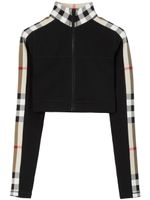 Burberry haut crop à motif Vintage Check - Noir - thumbnail