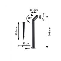 Paulmann Poller ITO vertikal 94547 Verlichtingssysteem Plug&Shine LED-tuinspot LED 6 W Warmwit Antraciet - thumbnail