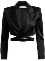 alice + olivia blazer cache-cœur Leone à coupe crop - Noir