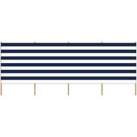 3x Stuks strand/camping windscherm gestreept wit/blauw 3 meter x 120 cm