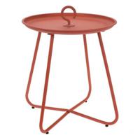 Bijzettafel/koffietafel Fleur - rond - metaal - terracotta - D40 x H46 cm - voor binnen/buiten