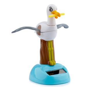 Puckator Solar bewegend figuur/beestje - Zeemeeuw - bewegende vleugels - blauw - 10 cm   -