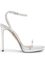 Aquazzura sandales Olie Plateau 115 mm en cuir - Argent