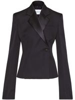 Ferragamo blazer en laine vierge à revers crantés - Noir