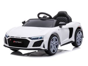 Audi R8 Sport, 12v kinderauto met rubberen banden, leder zitje, muziek module