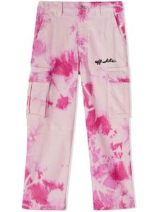 Off-White Kids pantalon cargo à imprimé tie-dye - Rose