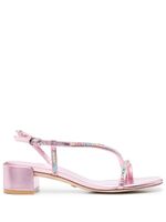 Stuart Weitzman sandales en cuir à ornements strassés 45 mm - Rose