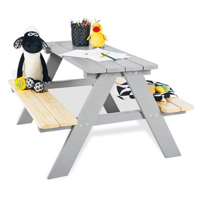 Pinolino Kinderpicknicktafel met bank Nicki für 4 hout grijs Pinolino Kinderpicknicktafel met bank Nicki für 4 hout grijs