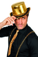 Hoge hoed lamee goud