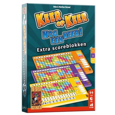 999 Games Keer op Keer Scoreblok 3 stuks Level 2, 3 en 4 - Dobbelspel - 8+