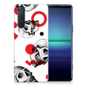 Silicone Back Case Sony Xperia 5II Skull Red