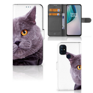 OnePlus Nord N10 Telefoonhoesje met Pasjes Kat