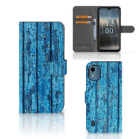 Nokia C12 Book Style Case Wood Blue