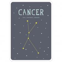 Milestone poster sterrenbeeld Kreeft (ENG) A4 formaat papier grijs/beige