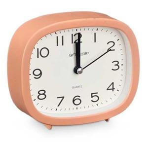 Giftdecor Wekker/alarmklok Good Morning - oranje - kunststof - 12 x 10 cm - staand - rond   -