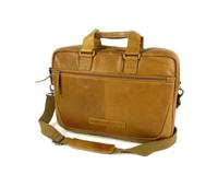 2 vaks business tas laptoptas SETH wax pull up Cognac