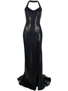 Atu Body Couture robe longue brodée de sequins à dos-nu - Noir