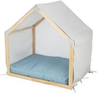 TRIXIE Holt Lias met houten frame, 88 × 89 × 61 cm, zand/blauw