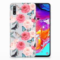 Samsung Galaxy A70 TPU Case Butterfly Roses