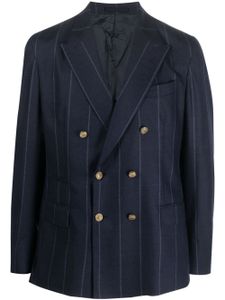 Eleventy wool double-breasted suit jacket - Bleu