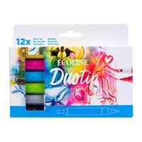 Duotip marker Ecoline basis set 12 kleuren - thumbnail