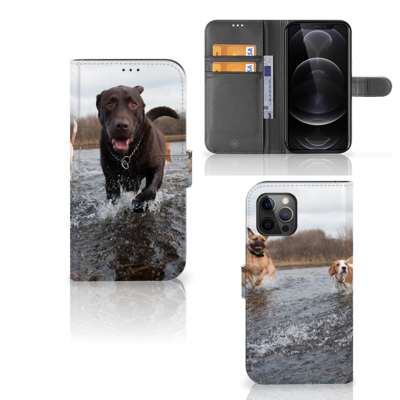 Apple iPhone 12 Pro Max Telefoonhoesje met Pasjes Honden Labrador Apple iPhone 12 Pro Max Telefoonhoesje met Pasjes Honden Labrador