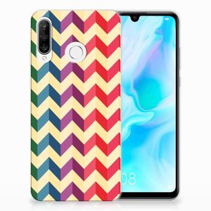 Huawei P30 Lite TPU bumper Zigzag Multi Color