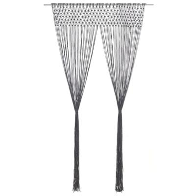 Vidaxl Gordijn Macramé 140x240 Cm Katoen Antraciet Vidaxl Gordijn Macramé 140x240 Cm Katoen Antraciet
