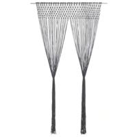 Vidaxl Gordijn Macramé 140x240 Cm Katoen Antraciet