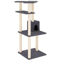 vidaXL Kattenmeubel met sisal krabpalen 123 cm donkergrijs, kattenpaal, kattenboom, kattenkrabpaal, kattenhuis, kattenmeubel, kattenpalen