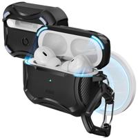 ESR voor AirPods Pro 2 hoes, MagSafe draadloos opladen, compatibel met AirPods Pro 2e generatie 2022/1e generatie 2019, magnetisch deksel, HaloLock Cyber Armor Tough Case voor AirPod Pro, zwart