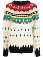 Moncler Grenoble fair isle-knit crew-neck jumper - Blanc - thumbnail