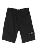 Stone Island Junior short à patch logo - Noir